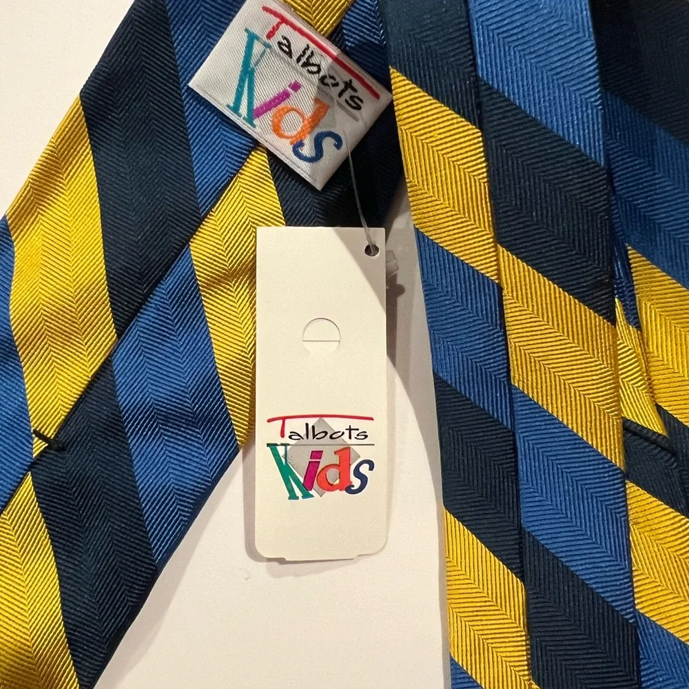 NWT Talbots Kids Striped Blue and Yellow Tie